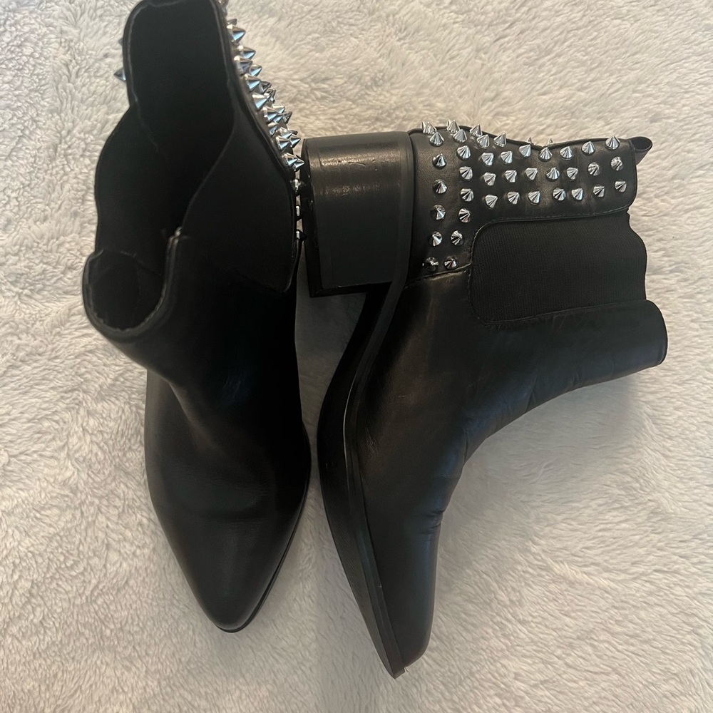 Black Studded Steve Madden Ankle Boots